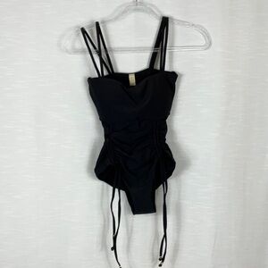 DOUX Black ruched swimsuit